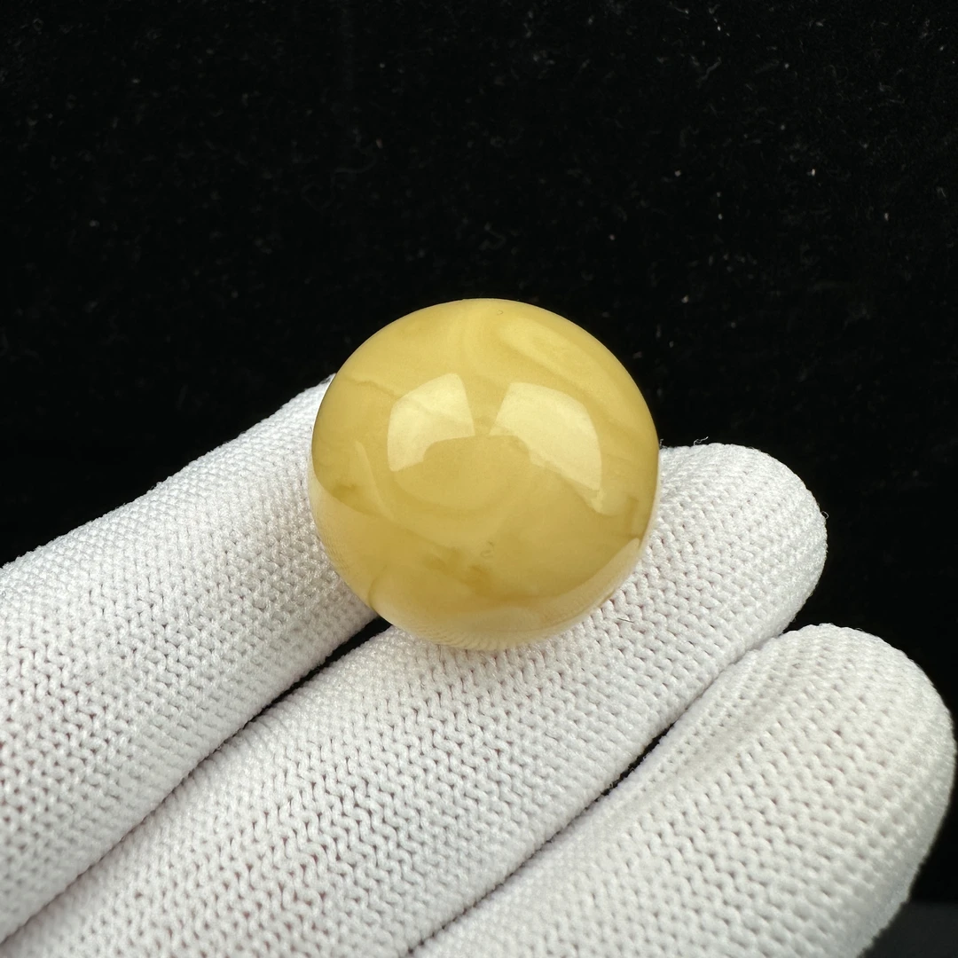 A1595 T018天然原矿蜜蜡圆珠22.8mm 北京抖音基地先鉴后发