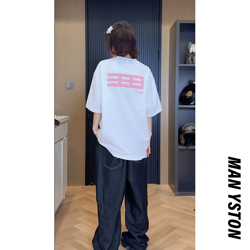 美式高街280g重磅凉感印花短袖男款休闲夏季情侣款速干索罗娜T恤