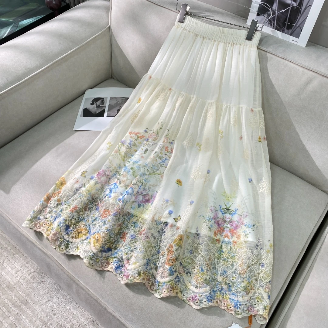 【A57】A-刺绣半身裙高腰碎花裙子SSY-YHD108646