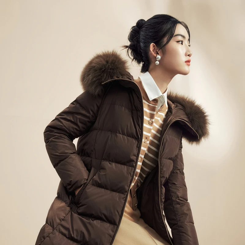 【COCO专属】羽绒服长大衣深咖色LMFDOBOLC701