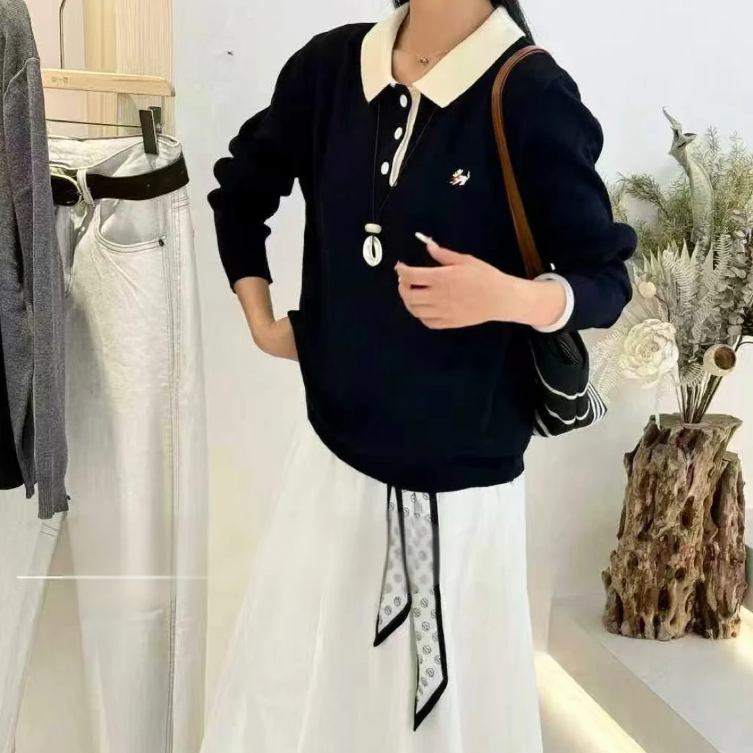 云棉记～学院风小翻领高品质显瘦大码毛衣