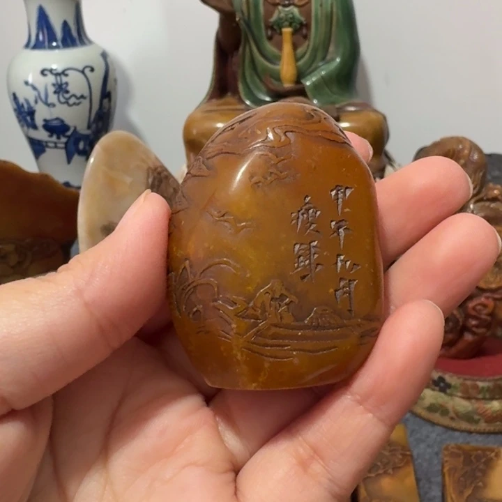 宇***弋石材手工艺品摆件包邮
