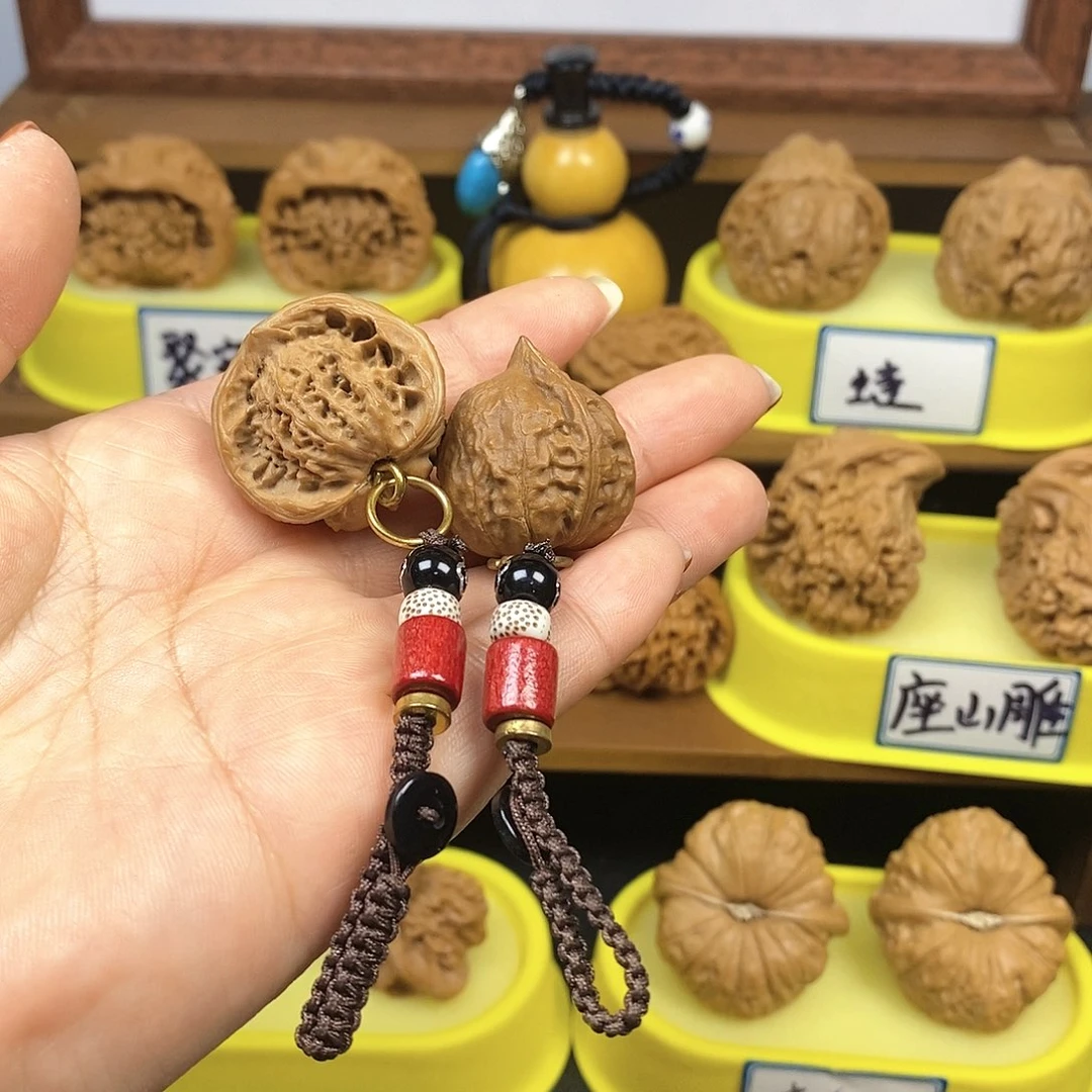 核桃挂件 2个 文玩/木作/... 文玩把件