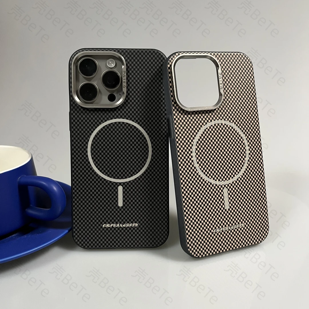 千格纹适用于苹果iphone15潮流16promax手机壳配件14/13磁吸防摔