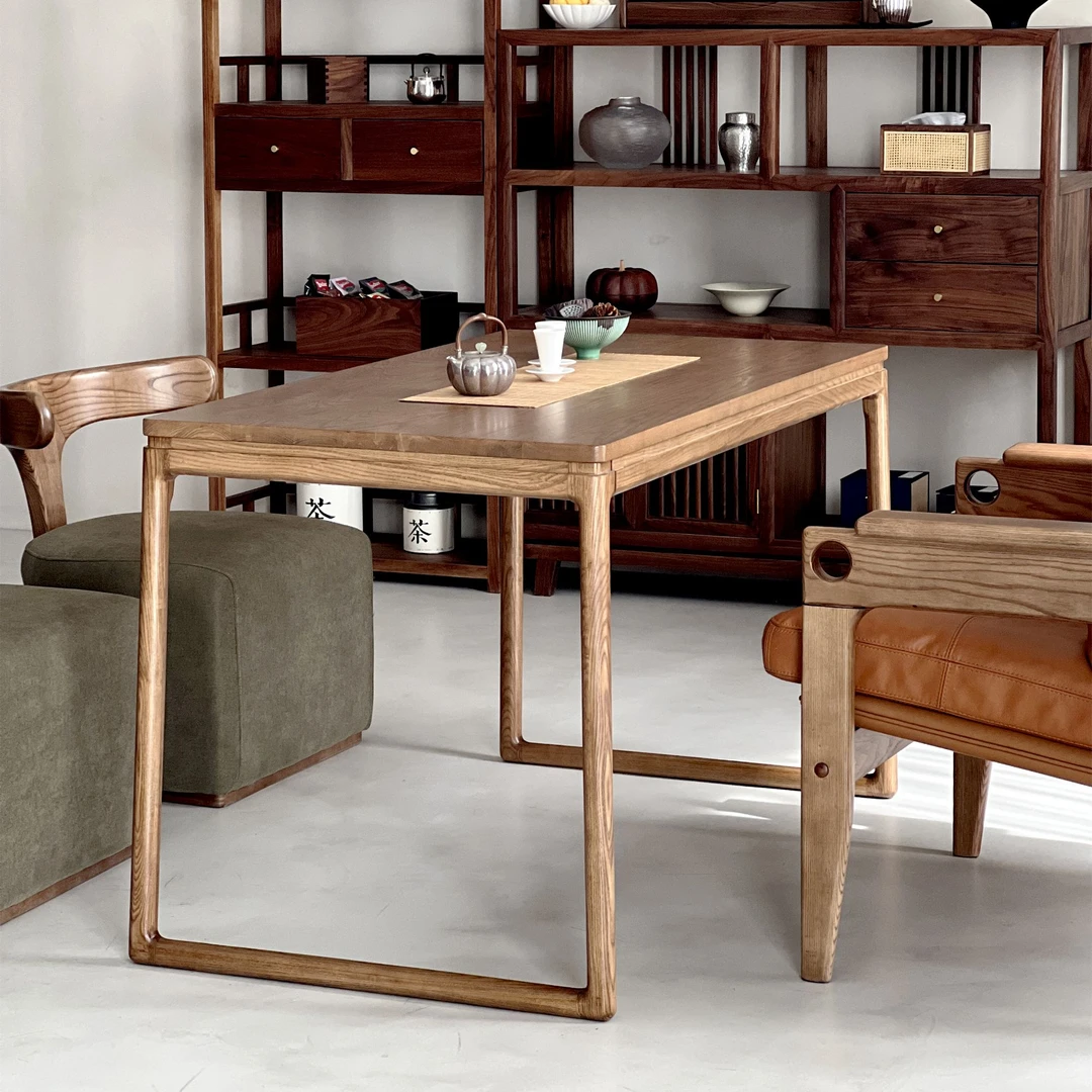 [白蜡木木简乐茶桌]北美实木茶室茶桌泡茶台新中式家用茶几餐桌子