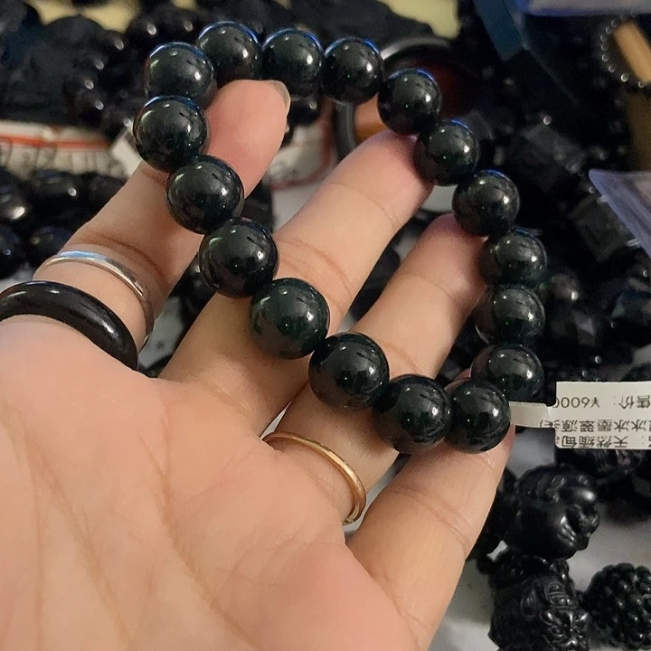 ****i翡翠未镶嵌手链墨翠12