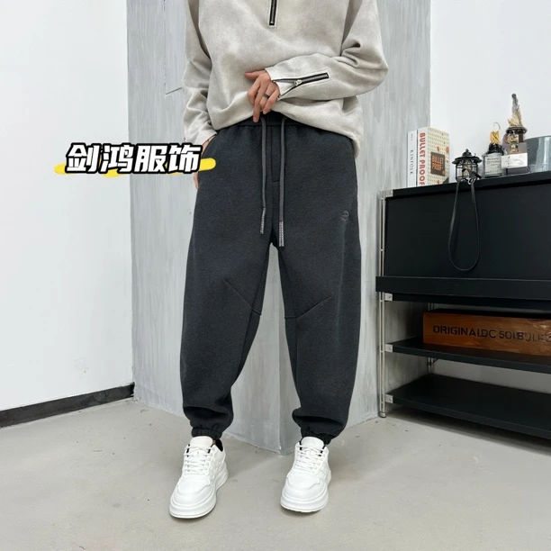 JX.JHIAN加厚加绒痞帅休闲卫裤