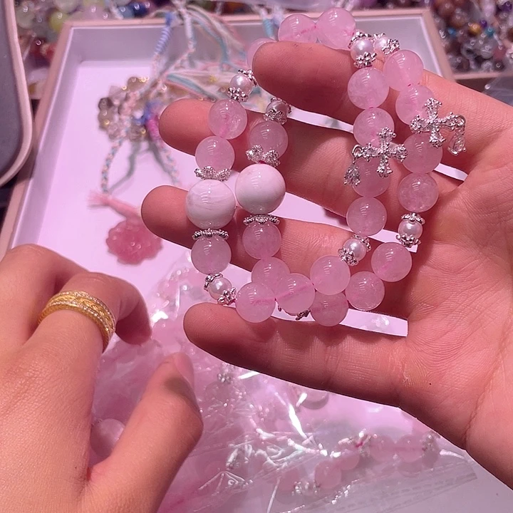 水晶手链未镶嵌400粉