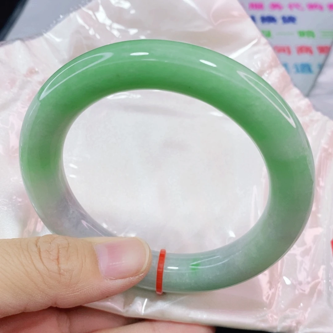 未镶嵌手镯翡翠58.8圈口圆条完整高品质买到赚到