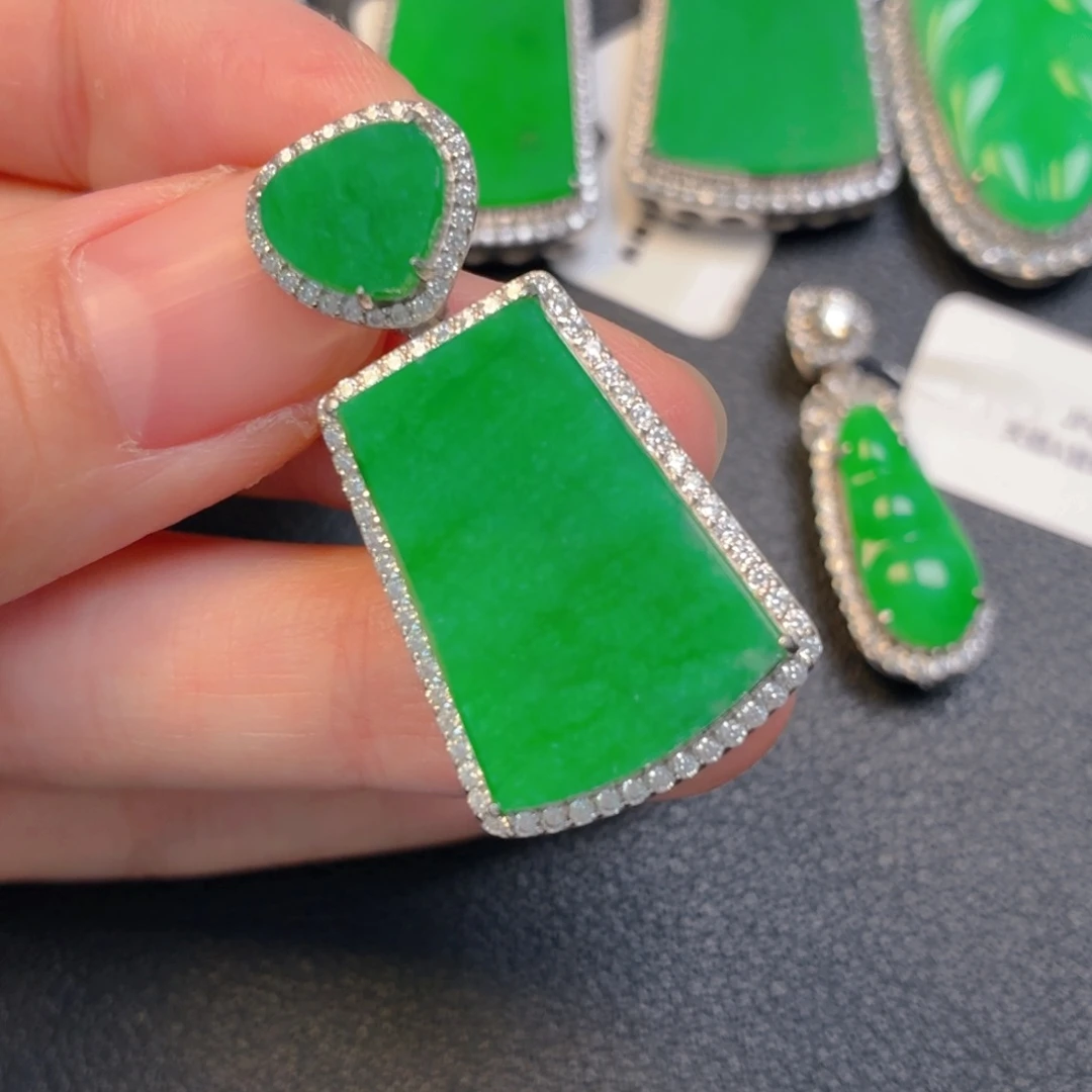 翡翠银S925镶嵌吊坠(不含链)