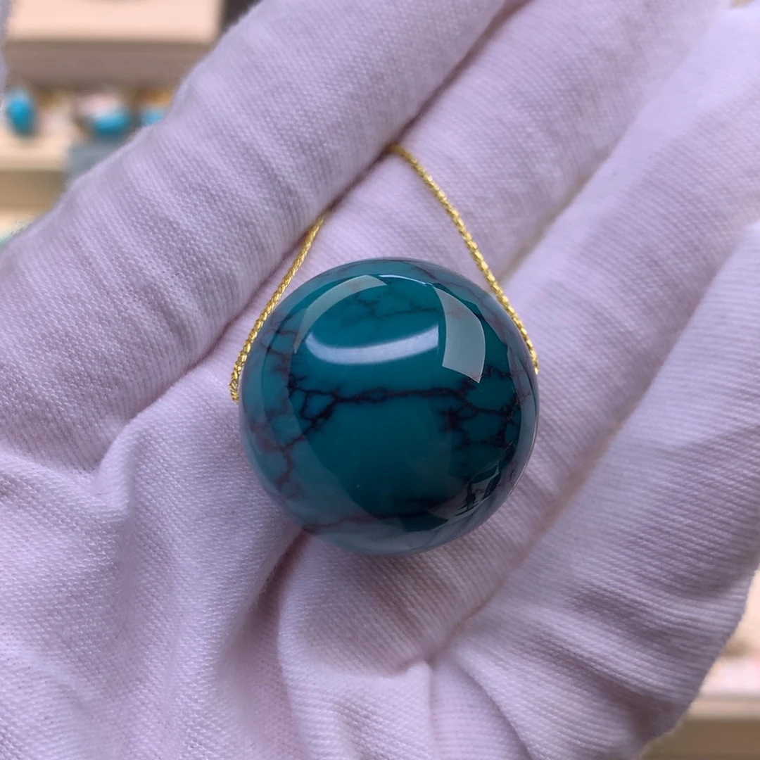 未镶嵌绿松石珠宝奇石23.8mm