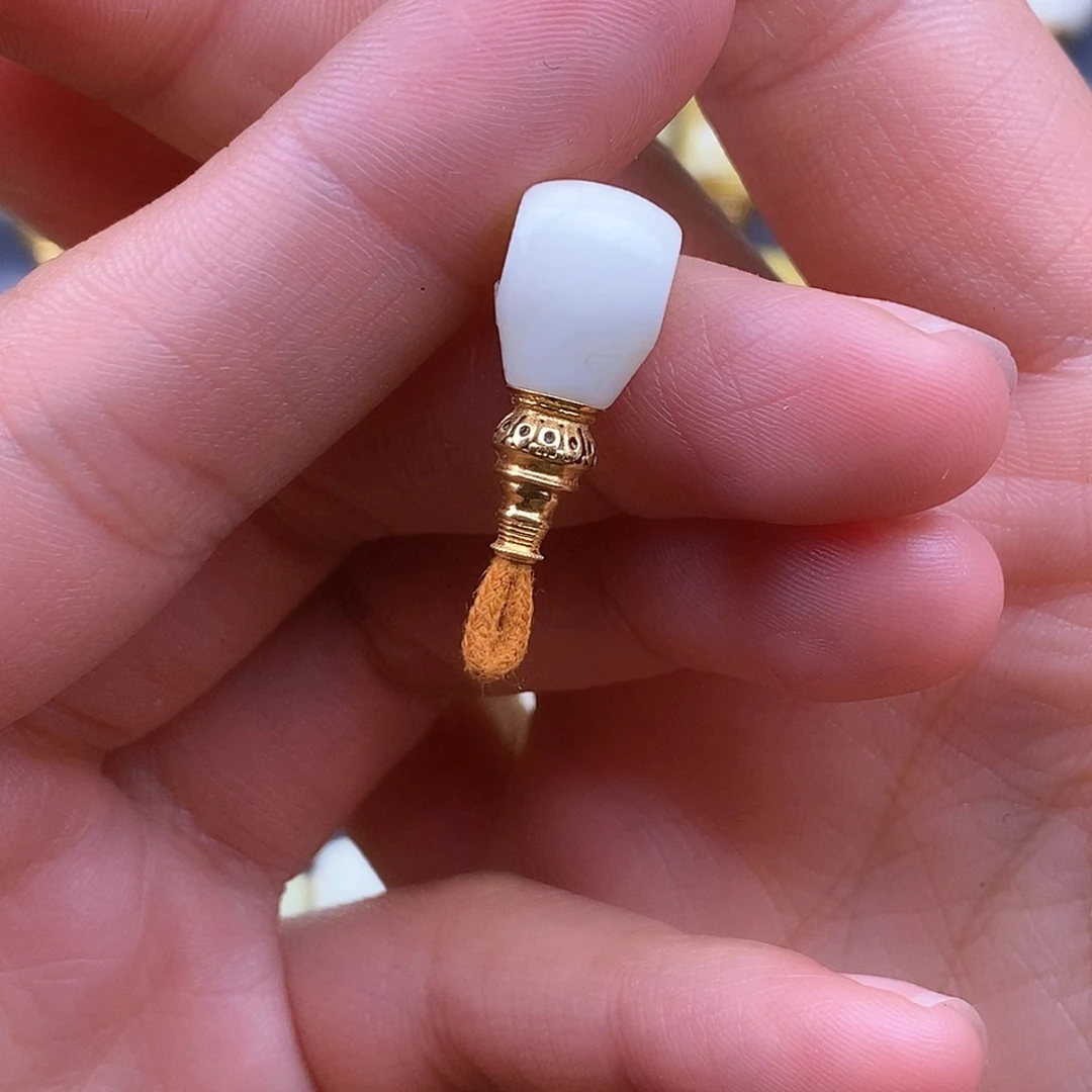 琥珀裸石18K金镶嵌Z*～8.9mm 蜜蜡三通