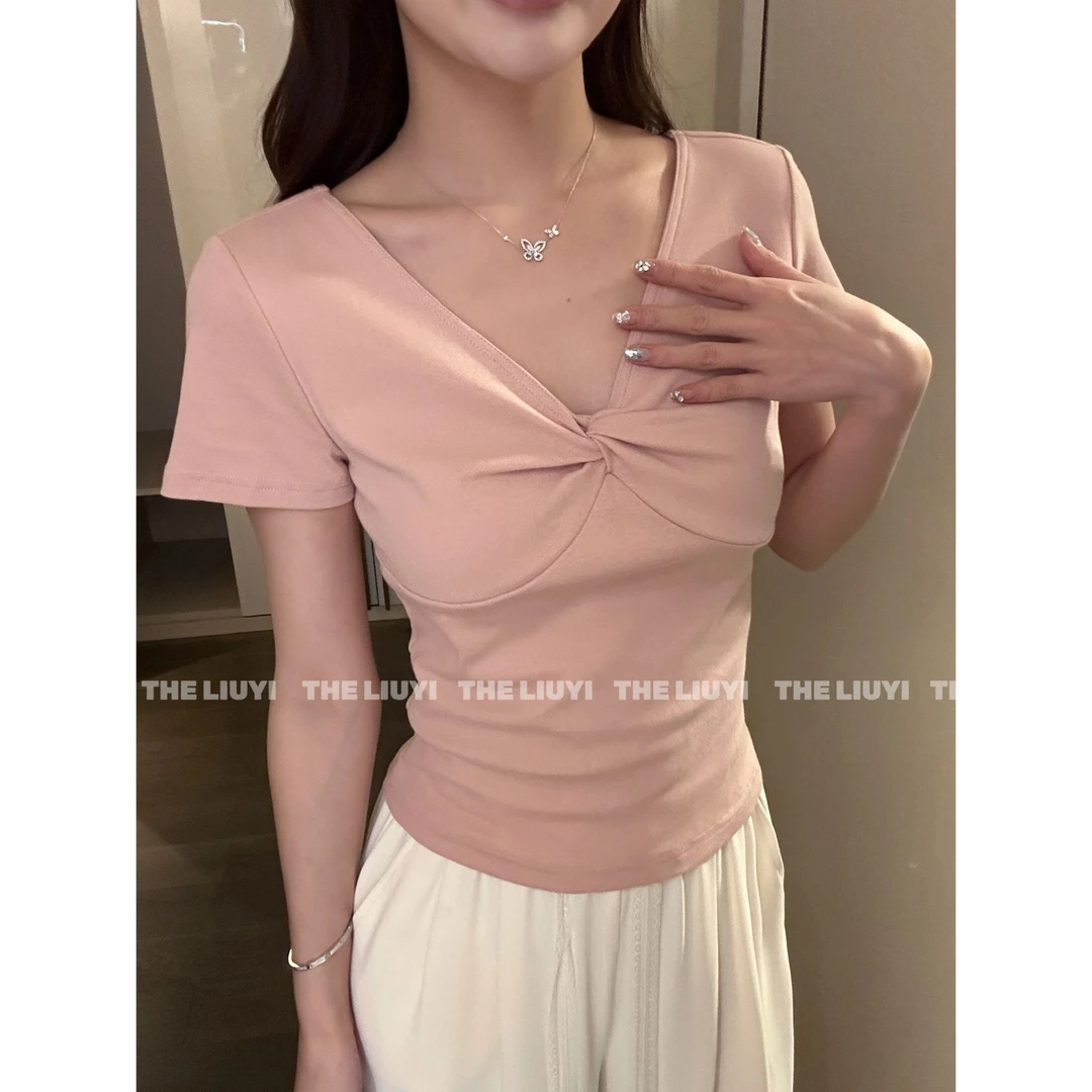 【LIUYI】女友T～夏季可正反两穿显瘦短袖T恤53192