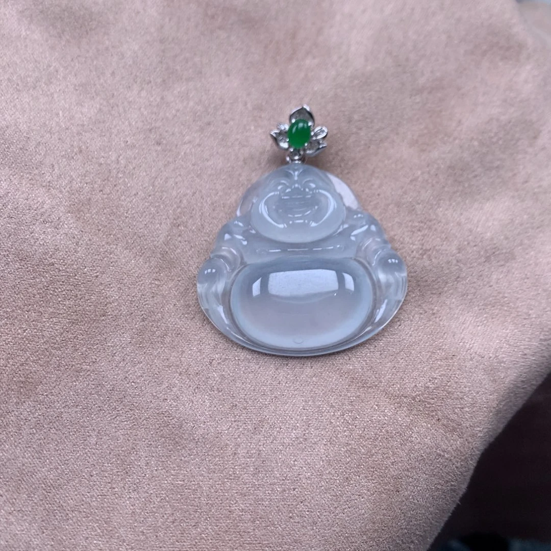 翡翠18K金镶嵌颈饰缅甸翡翠