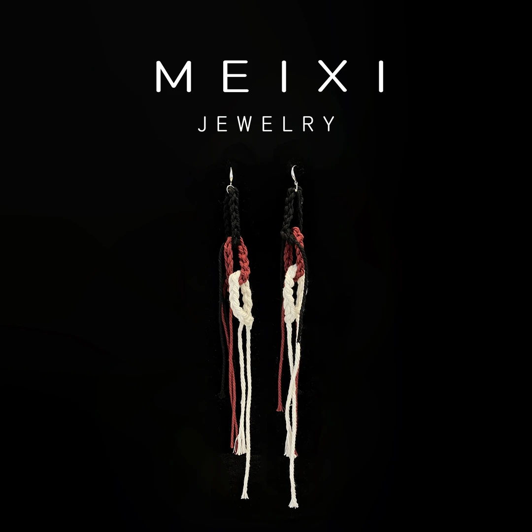 非金属布艺耳饰 侘寂风布艺流苏小众原创设计手作重工AB款耳坠J15