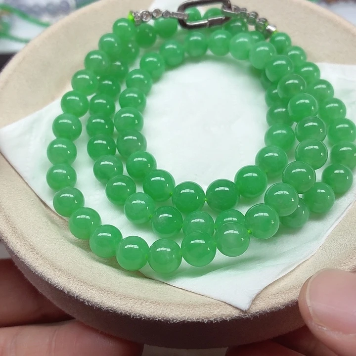 翡翠未镶嵌手链天然缅甸翡翠A货卡8-8.8