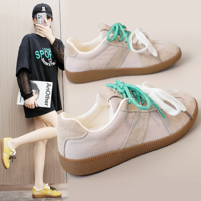 新款简约女鞋2025秋季运动鞋板鞋透气薄底休闲增高百搭鞋