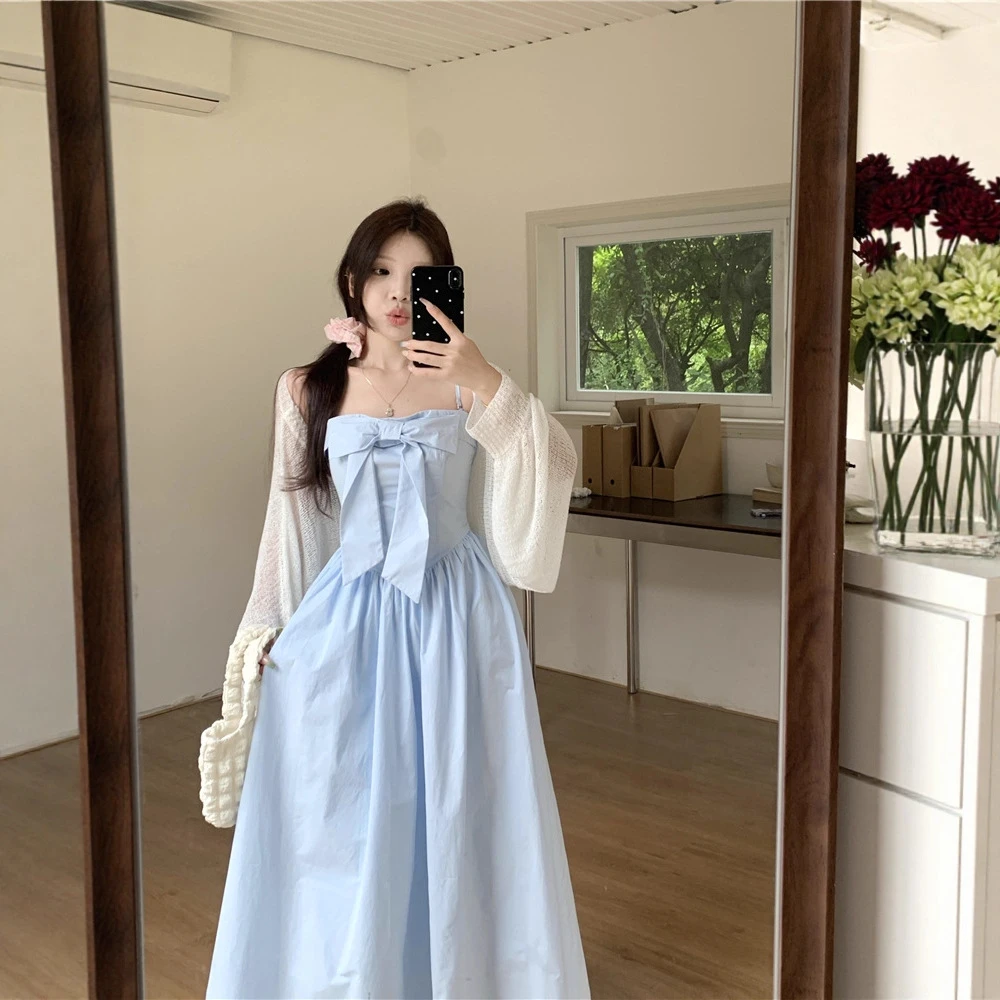 实拍~灯笼袖针织衫女夏季宽松开衫外塔韩系纯欲休闲上衣女装