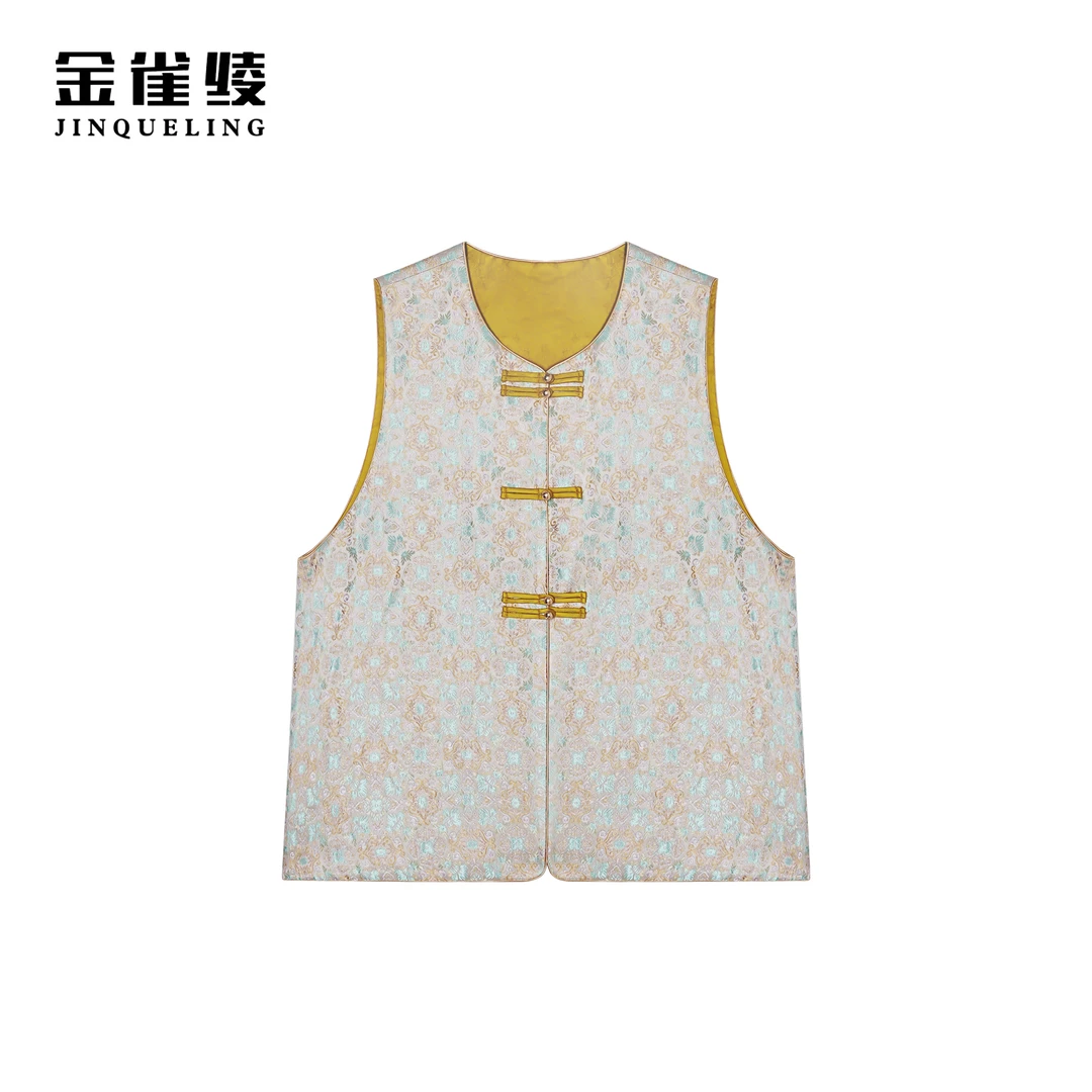 金雀绫【万物有灵】原创设计国潮风提花工艺马夹SZA1T063