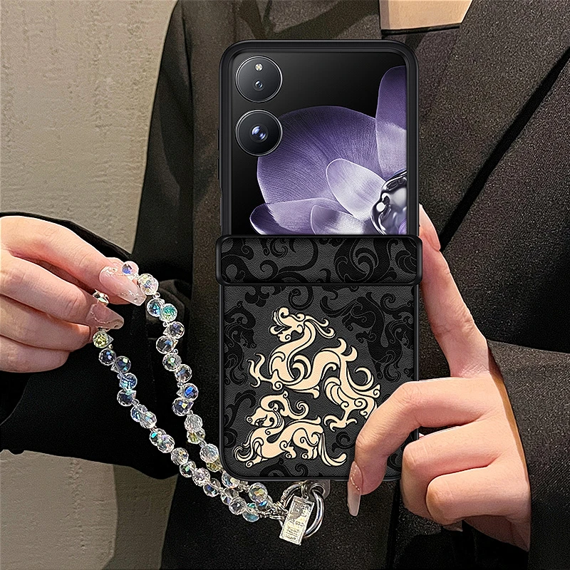 国潮中国风适用小米mixflip手机壳新款mixflip2手机套中轴全包防