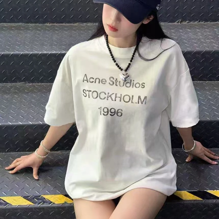 圆领正肩短袖T恤夏季宽松T恤千金清冷感贵系衣服洋气衣服女时尚