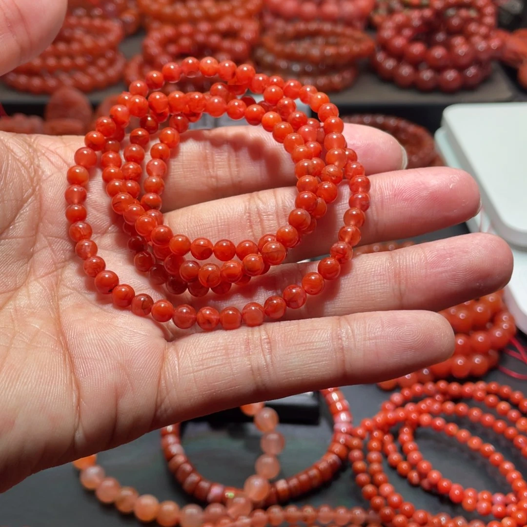南红玛瑙手链未镶嵌