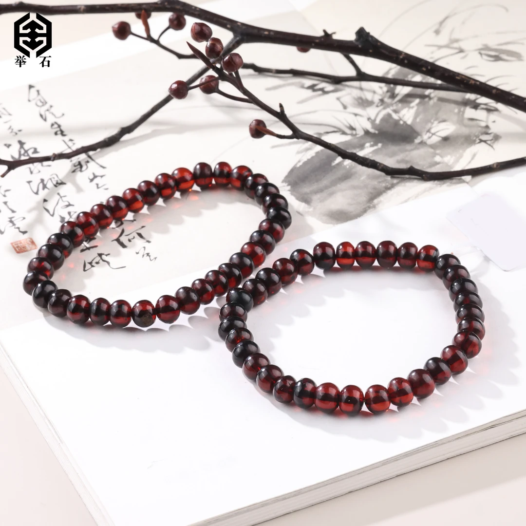 【举石精选】X0718-013-38琥珀手串（一件/多样性发/约6.5mm+）F