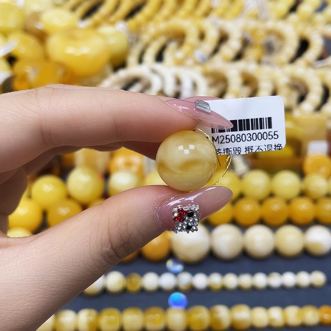 裸石蜜蜡未镶嵌15.9mm瑕疵冰片