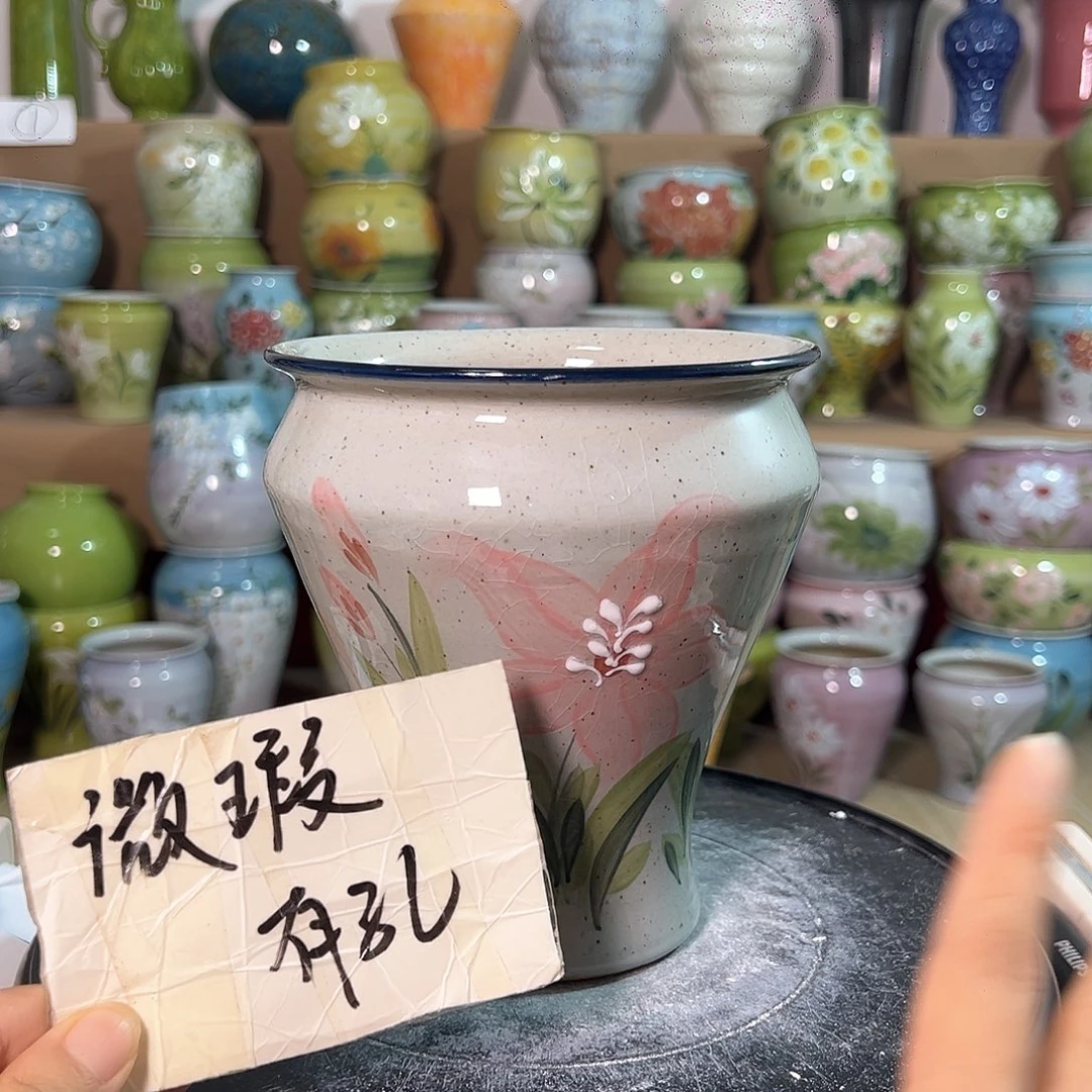 景德镇陶瓷花盆123微瑕