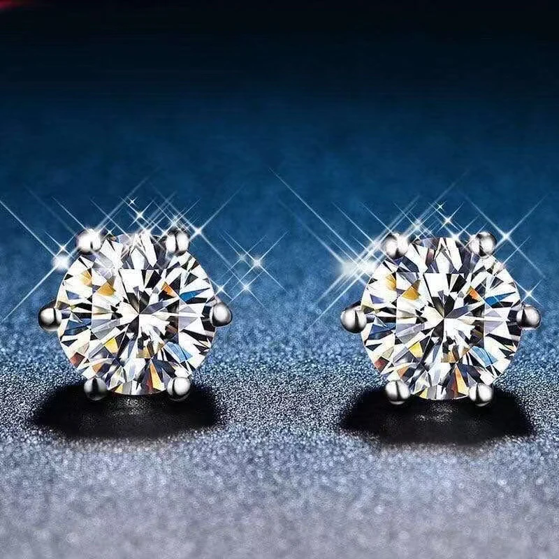 非金属珐琅耳饰 莫桑石耳环