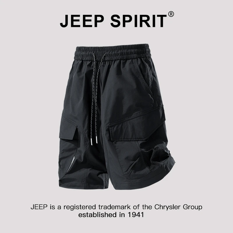 JEEP吉普机能男士工装短裤夏季薄款透气外穿中裤多口袋休闲五分裤