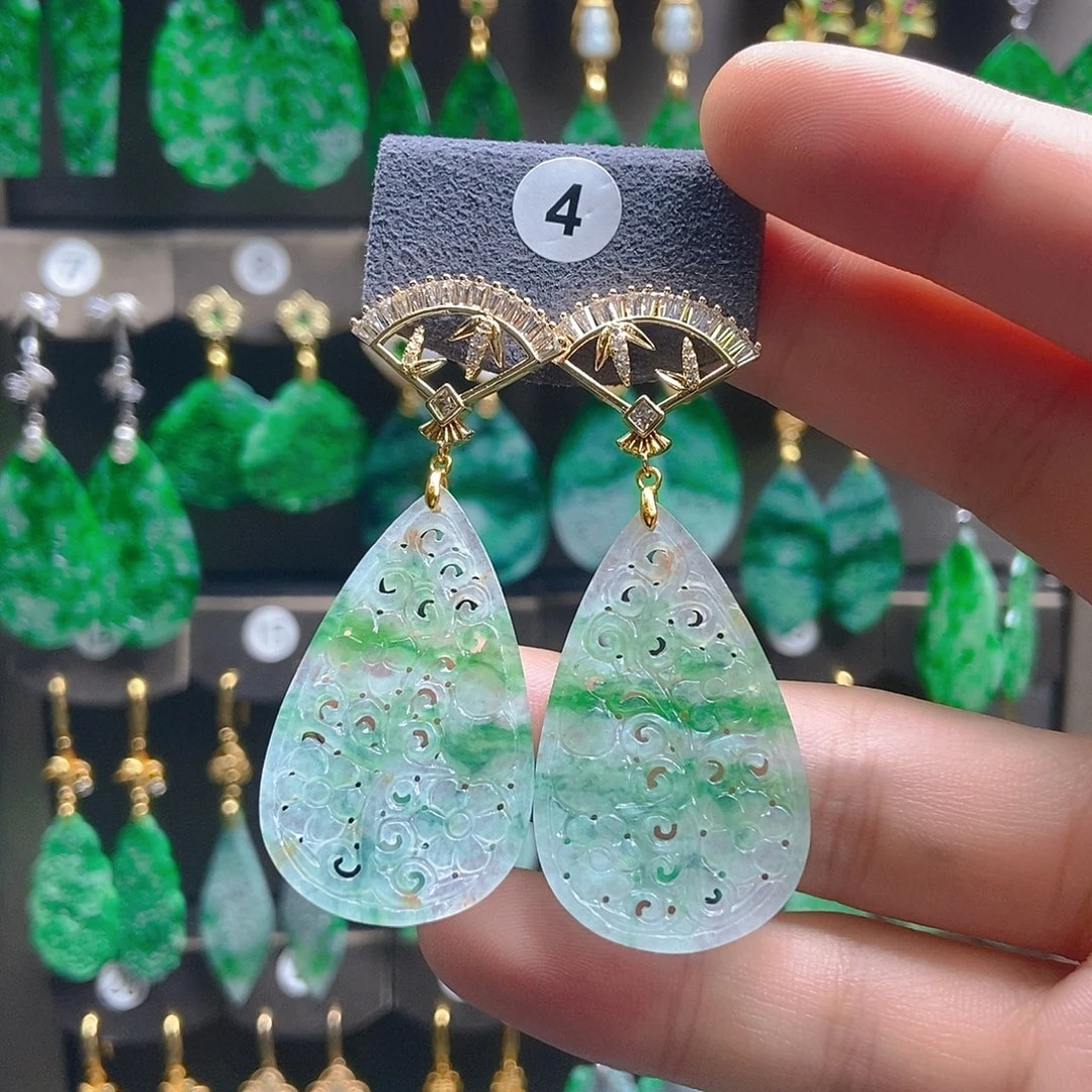 翡翠未镶嵌耳饰翡翠