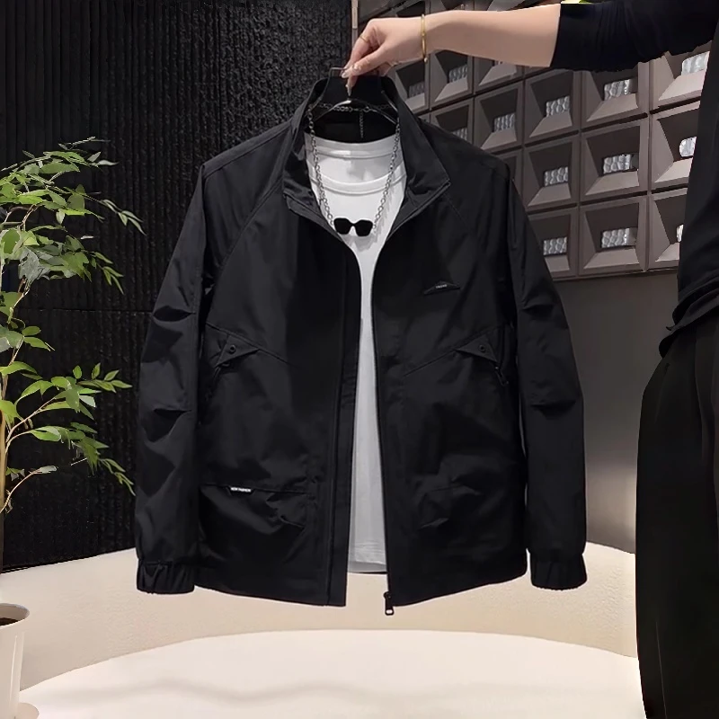2025新款秋季工装立领夹克外套男时尚潮牌百搭休闲美式男士冲锋衣