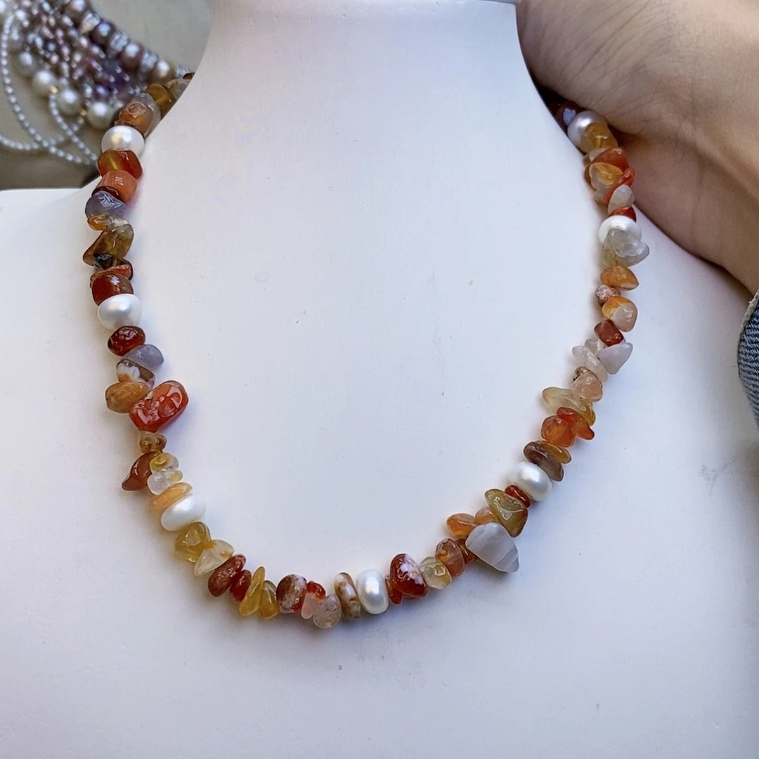 淡水珍珠颈饰银S925镶嵌