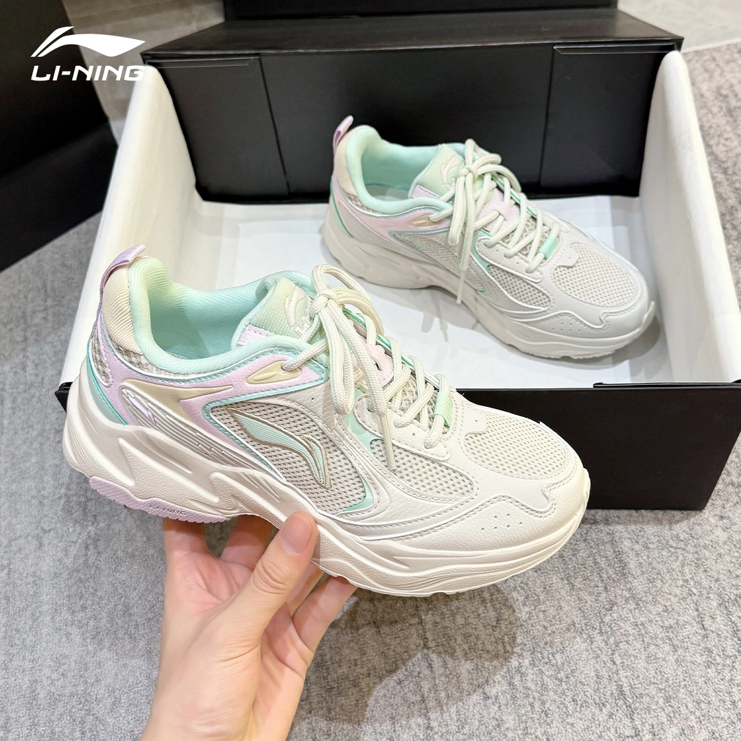 李宁女鞋跑步鞋休闲防滑耐磨网面透气经典复古秋季新款百搭运动鞋