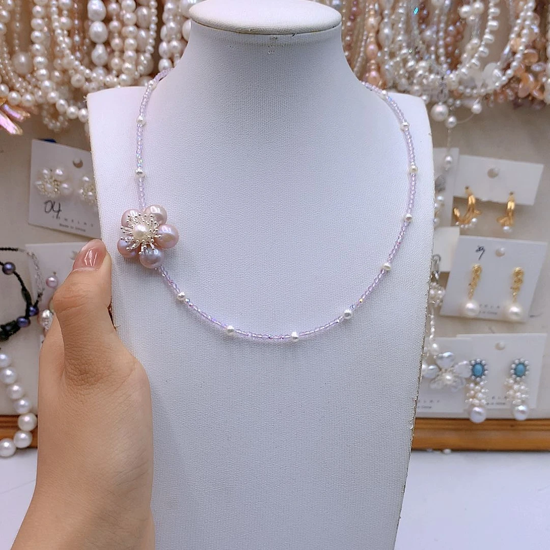 银S925镶嵌淡水珍珠发饰