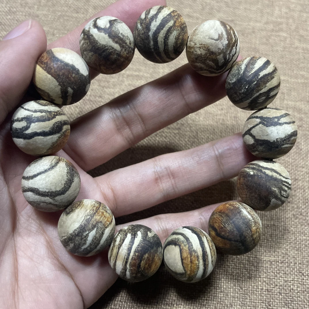 【粗抛款】印尼贡木1.8x13颗圆珠妖孽纹理香味浓郁（多样性发其一）