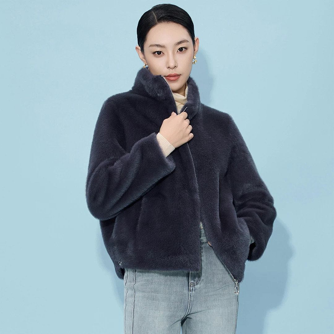 【娜娜甄选】马天奴立领皮草外套女VH98JKH0