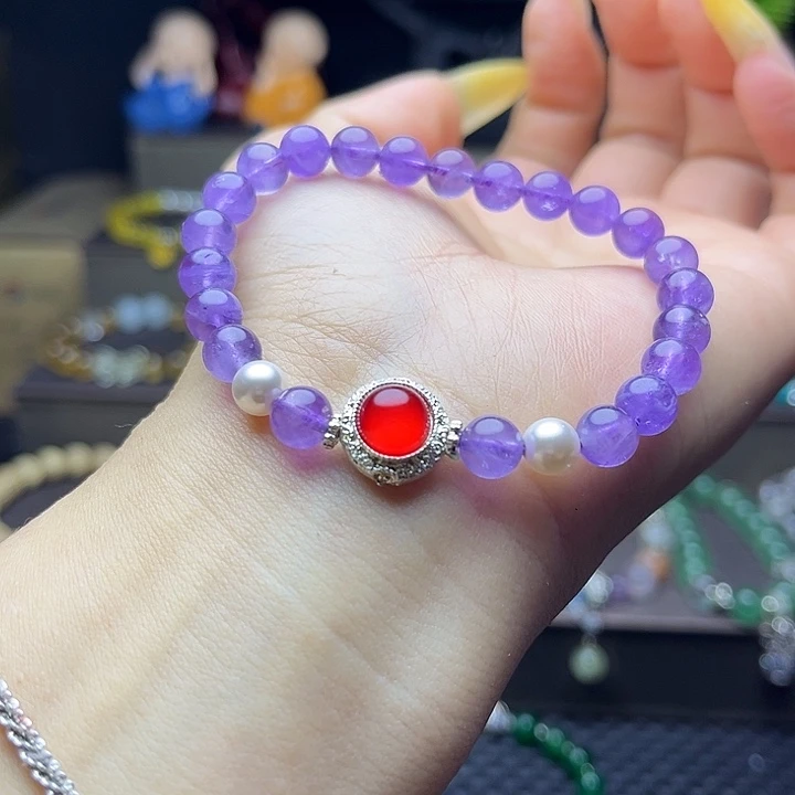 未镶嵌水晶手链紫水晶