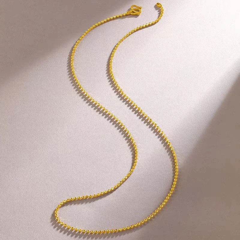 链子足银 【光珠项链3mm】足银999项链传承经典时尚