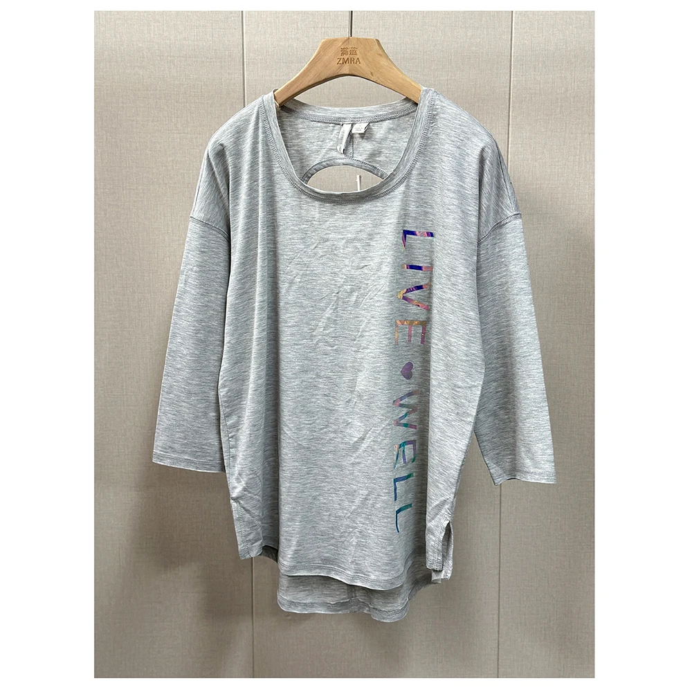 ZM605/ZM606春夏新款女士休闲圆领七分袖印花T恤女