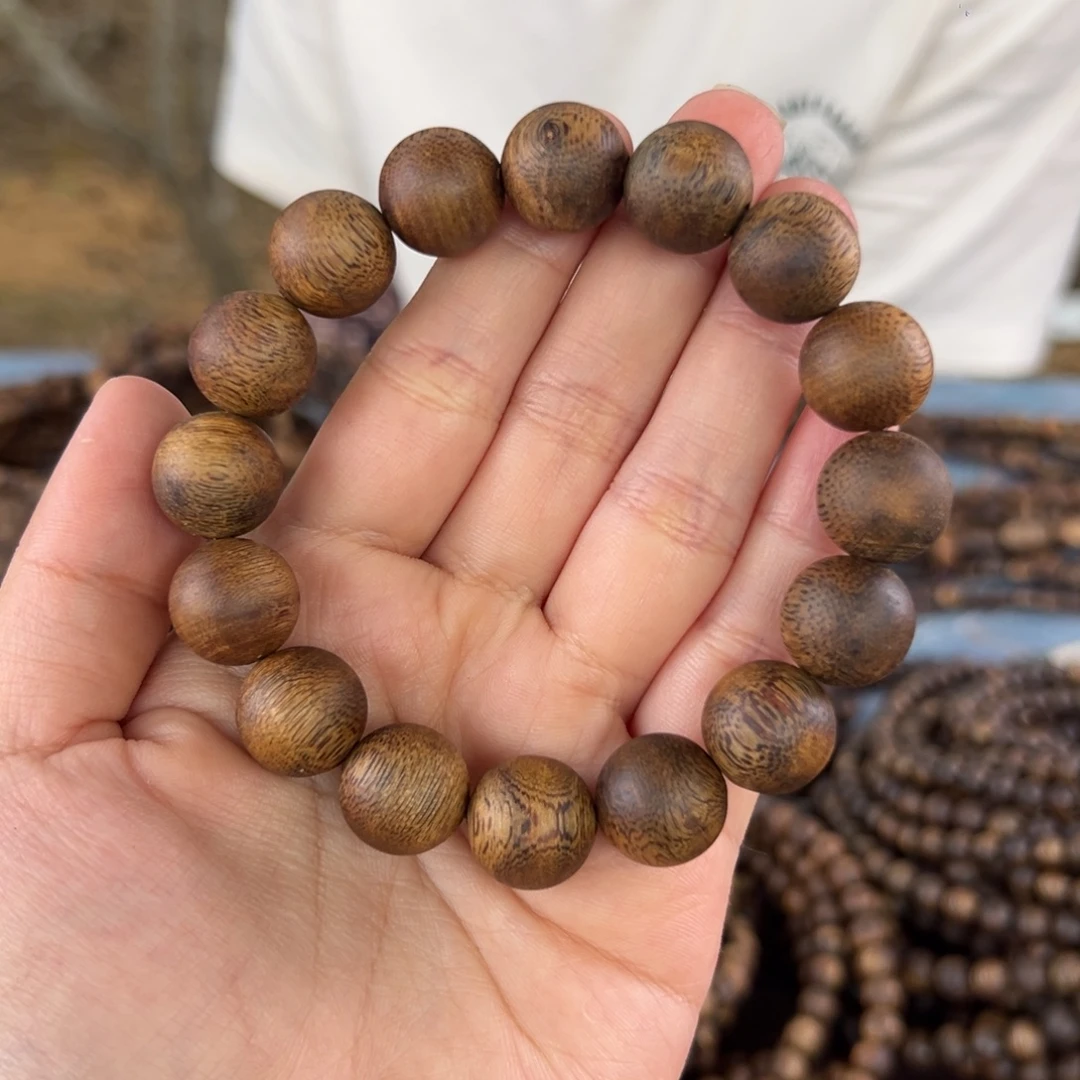 雅***木沉香手串卡14规格圆珠单圈 16克+ 乌身