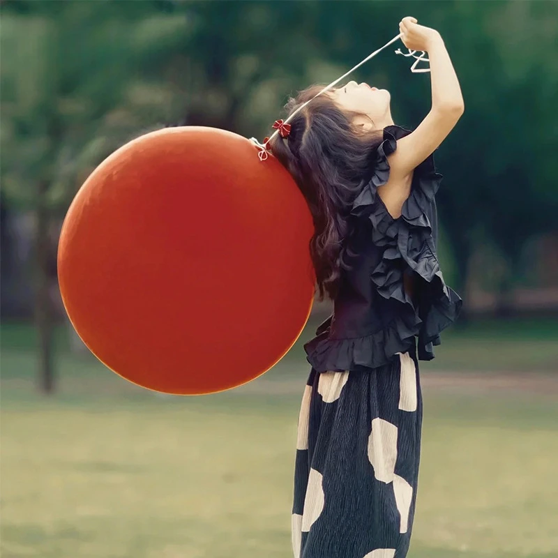 超大马卡龙气球18寸彩色加厚宝宝周岁生日布置户外拍照道具