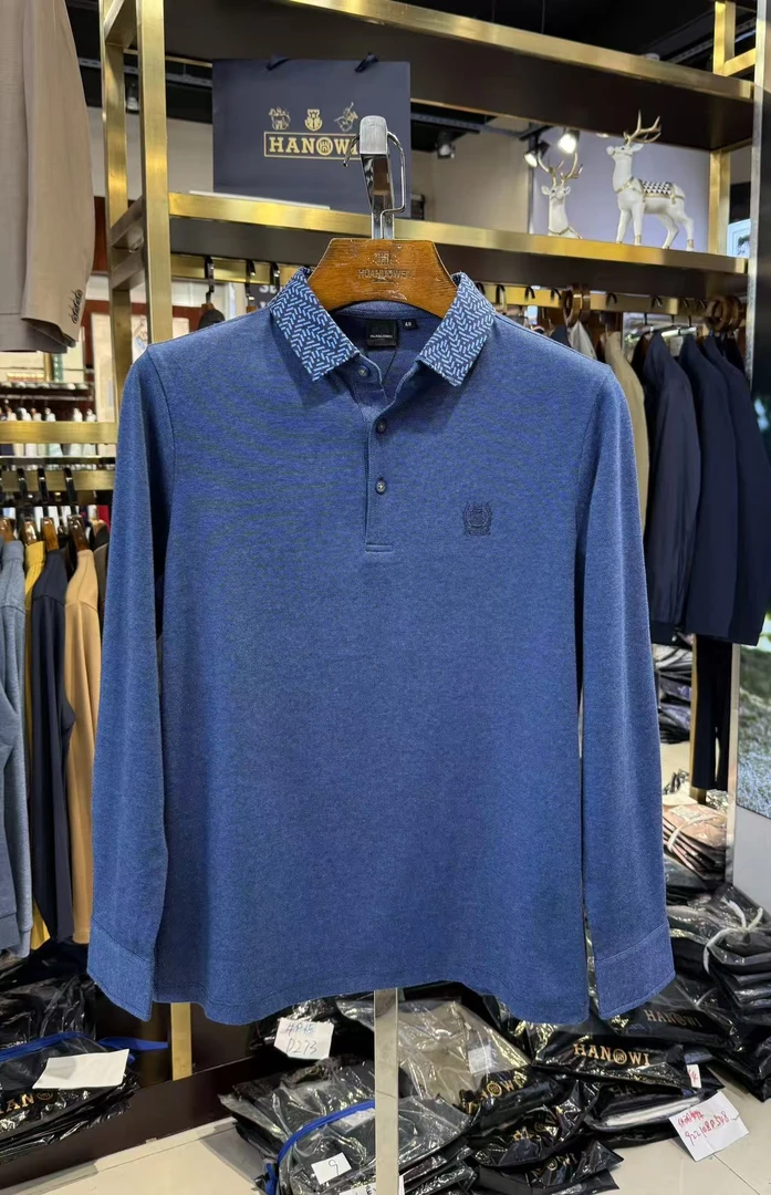 华诺威男士长袖秋冬翻领polo衫C540