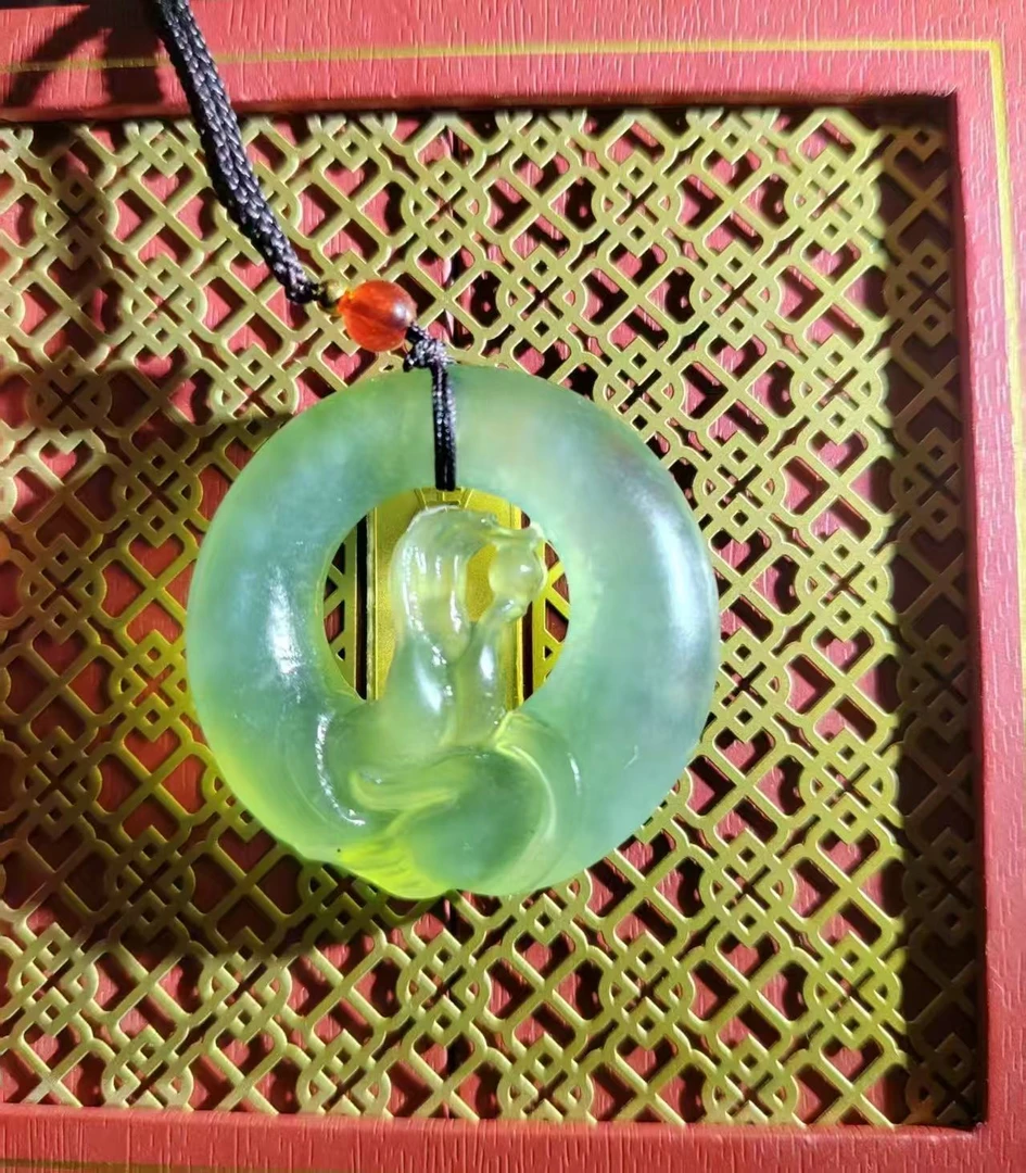 《抖音质检》纯天然冰绿掌上明珠吊坠多样性发其一XL‘’