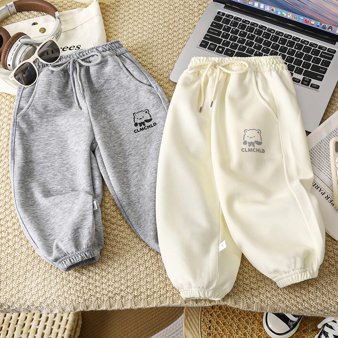 男女童裤子卡通春秋季儿童运动裤童装卫裤束脚裤宽松秋装洋气潮