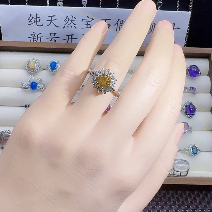 紫晶戒指银S925镶嵌
