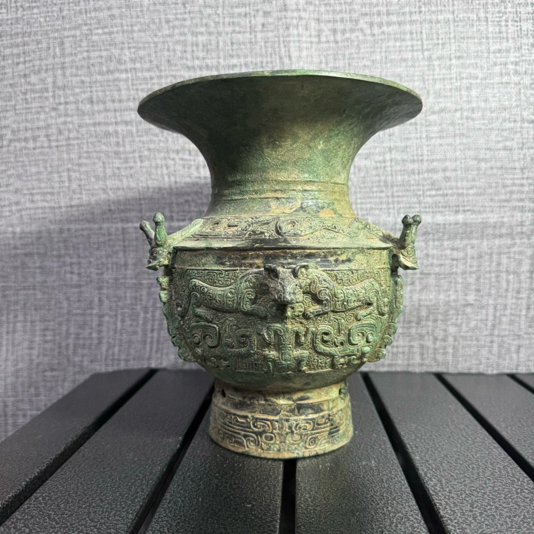 仿龙虎尊国博摆件,仿古青铜器,家居摆件,博古架