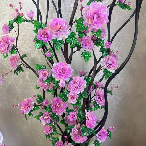 【不送曲柳杆】五支马贝渐变牡丹花手工DIY材料包（维维手工推荐）