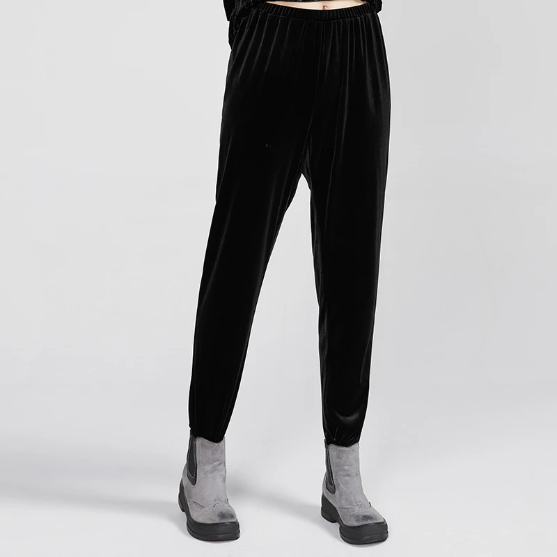 金丝绒打底裤垂感秋新款高腰高弹力垂坠感显瘦休闲长裤女大码女装
